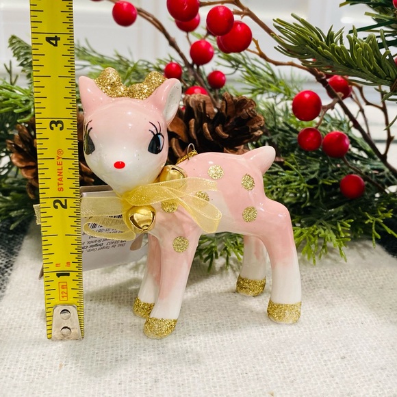 Target Holiday New Target Pink Ceramic Retro Deer Christmas